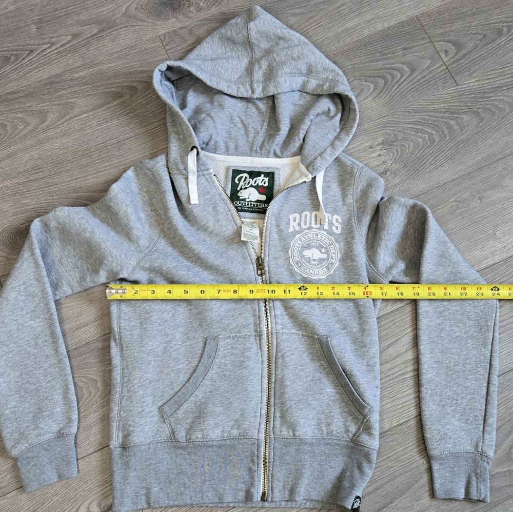 Roots Light Gray Zip-Up Hoodie